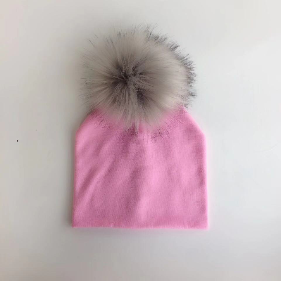 Baby's Cotton Hat with Pompom
