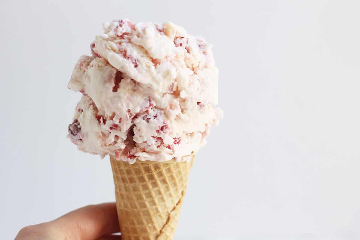 Easy Strawberry Frozen Yogurt (No Ice Cream Maker!)