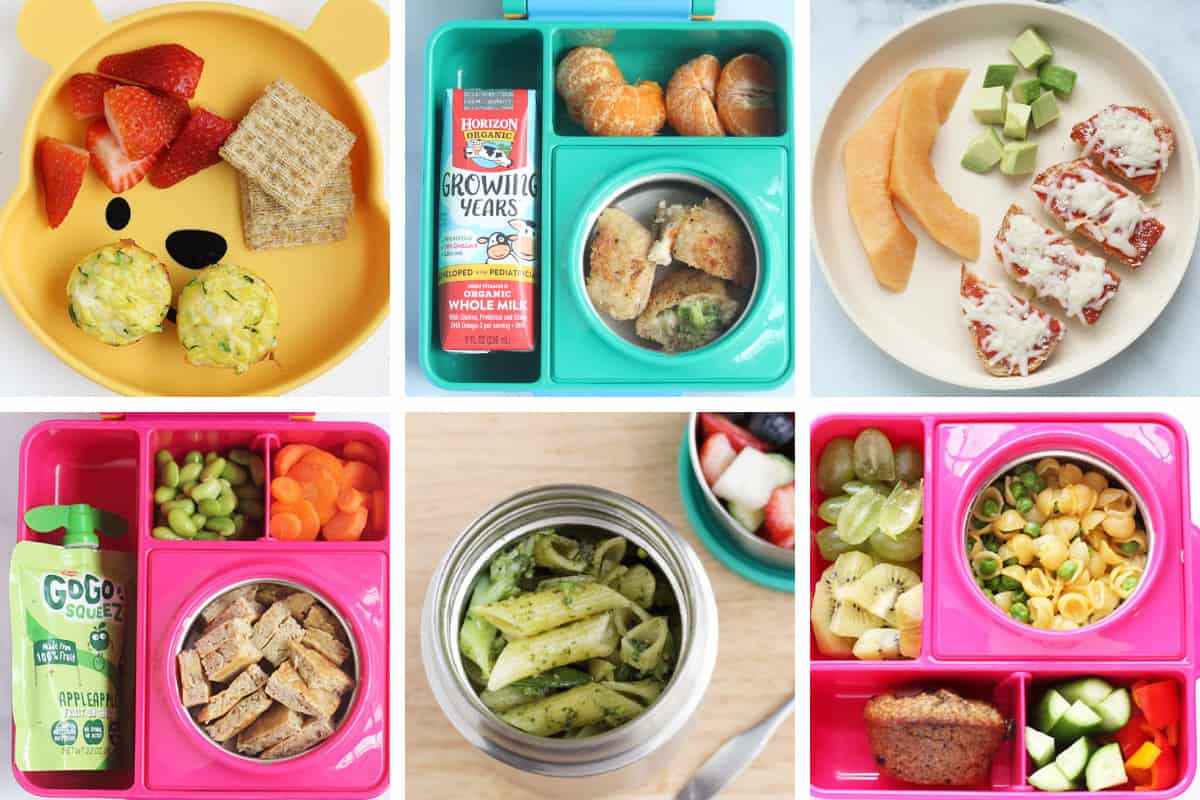 hot lunch ideas for kids in grid of 6
