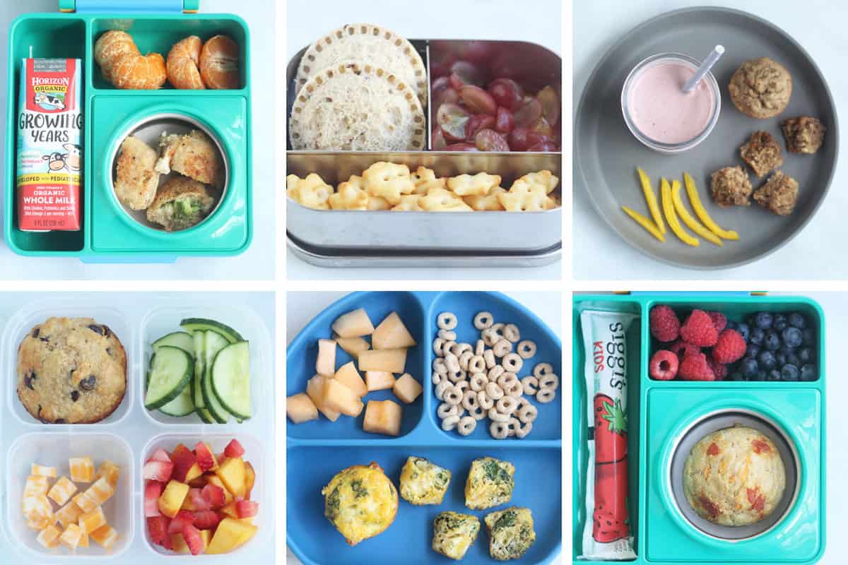 recipes for kids lunches in grid of 6