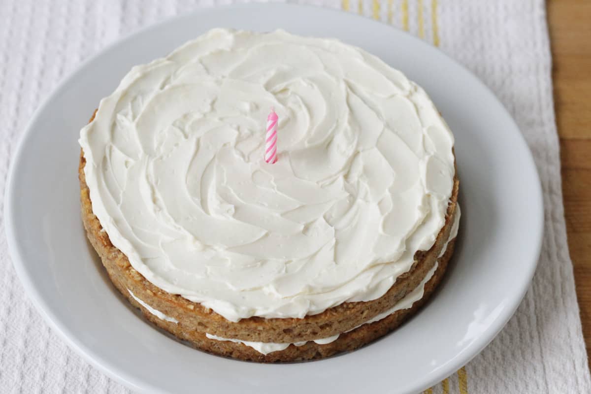 Healthy Banana Cake with Cream Cheese Frosting