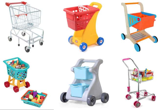 6 toddler shopping carts in grid
