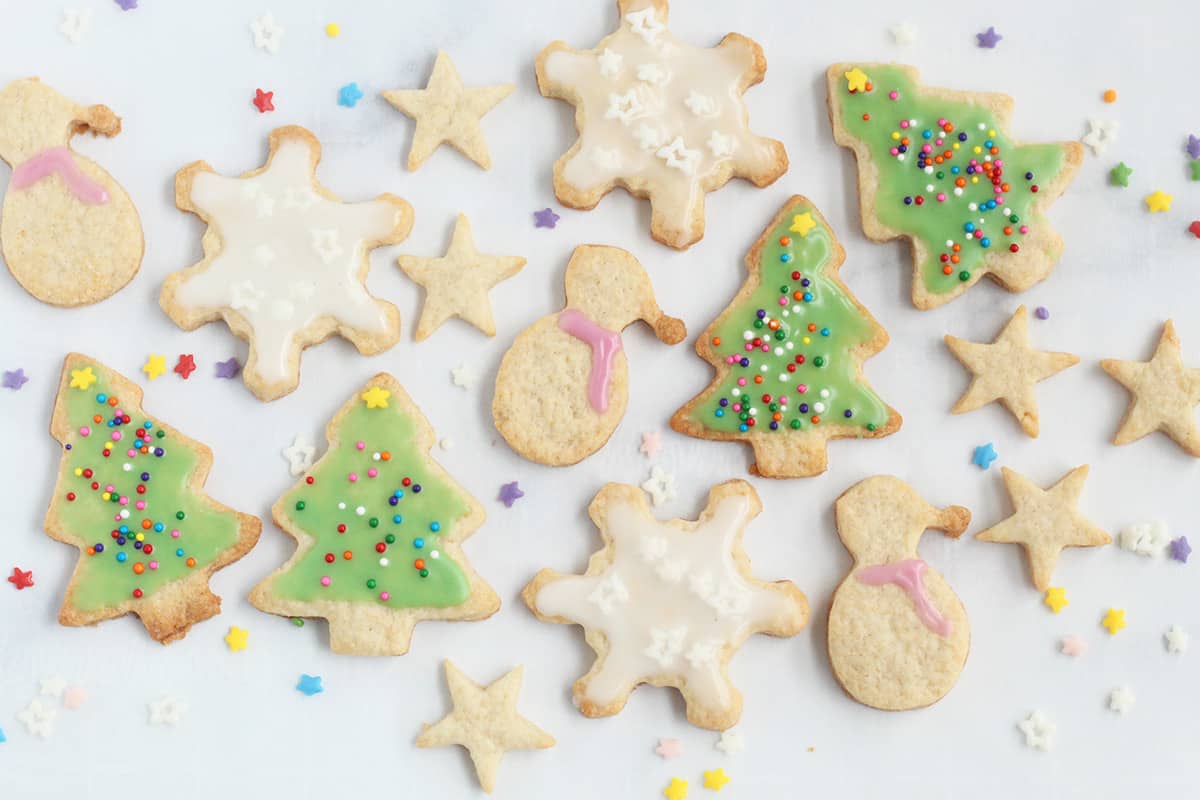 christmas cookies for kids on counter