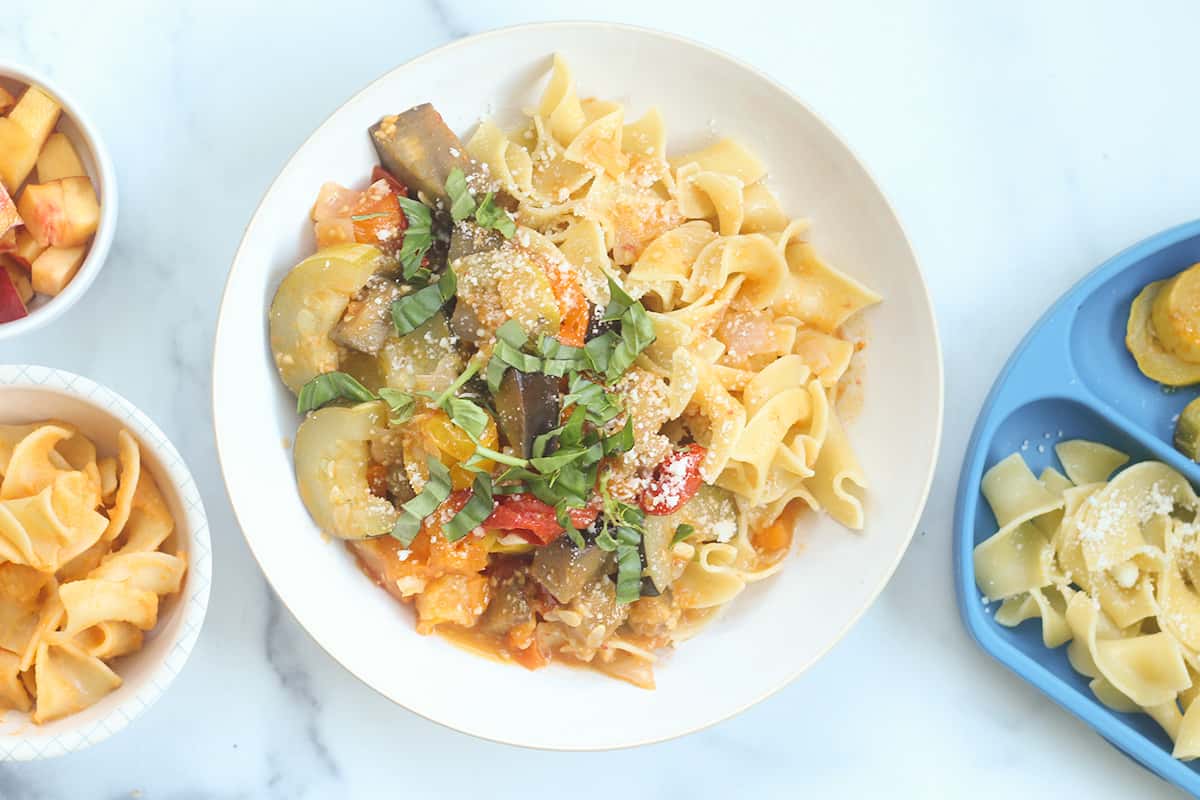 Easy Ratatouille Pasta to Share with the Kids