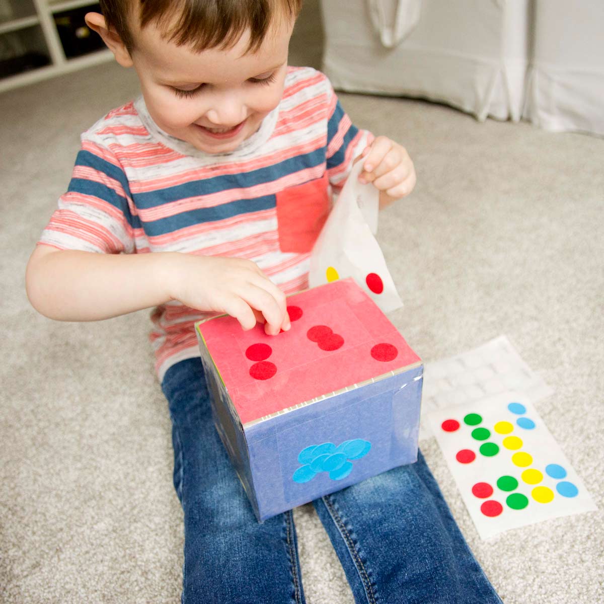 Color Sorting Cube – Busy Toddler